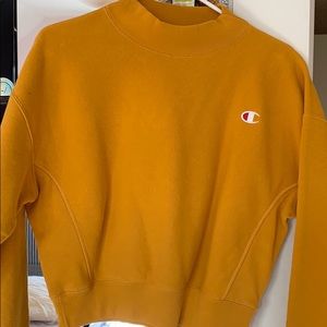Mustard Reverse Weave Champion Crewneck